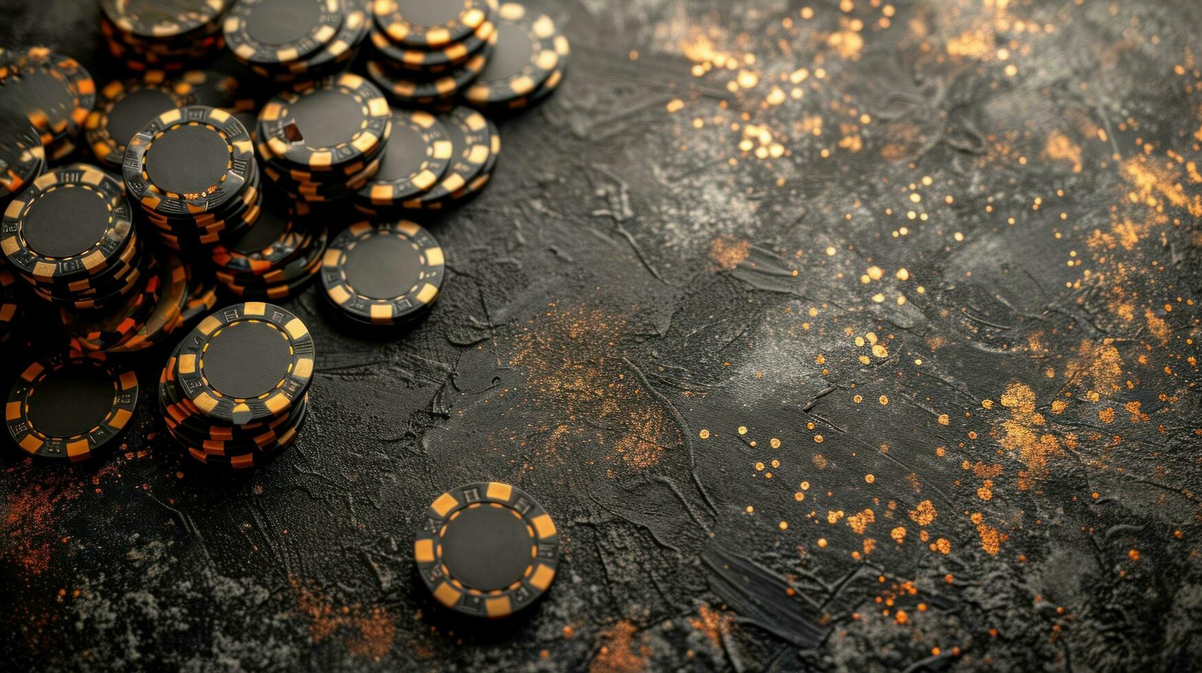 AI generated black casino background with copy space photo