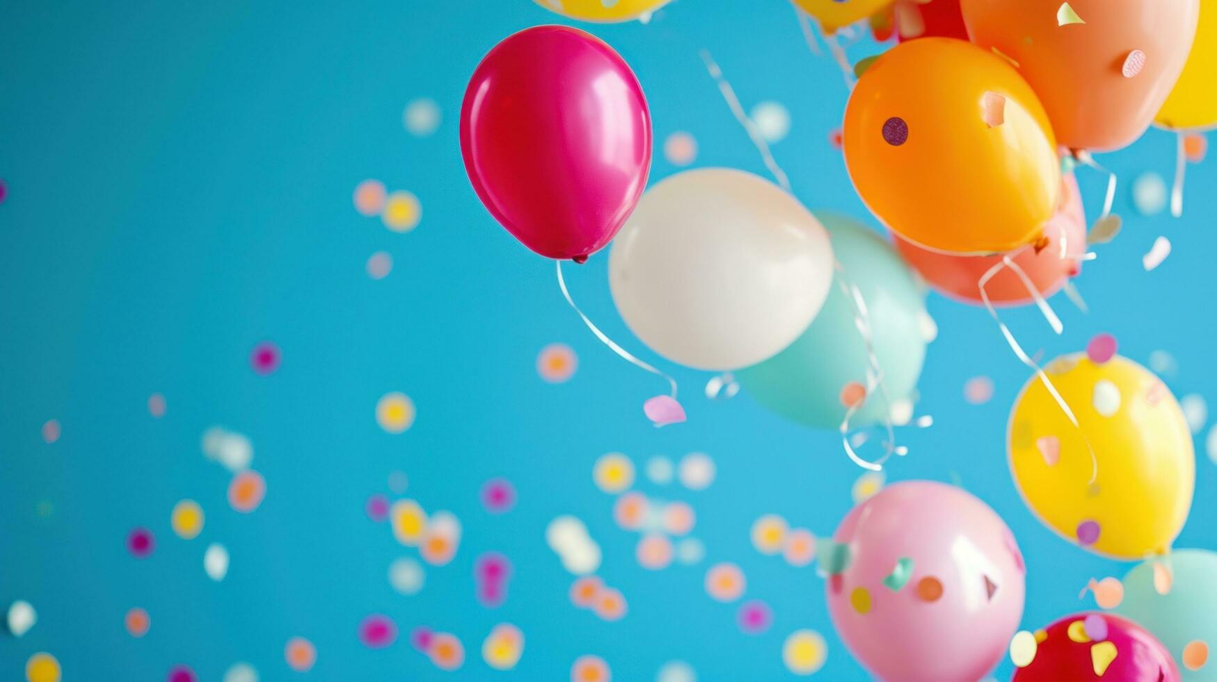 AI generated birthday background with copy space photo