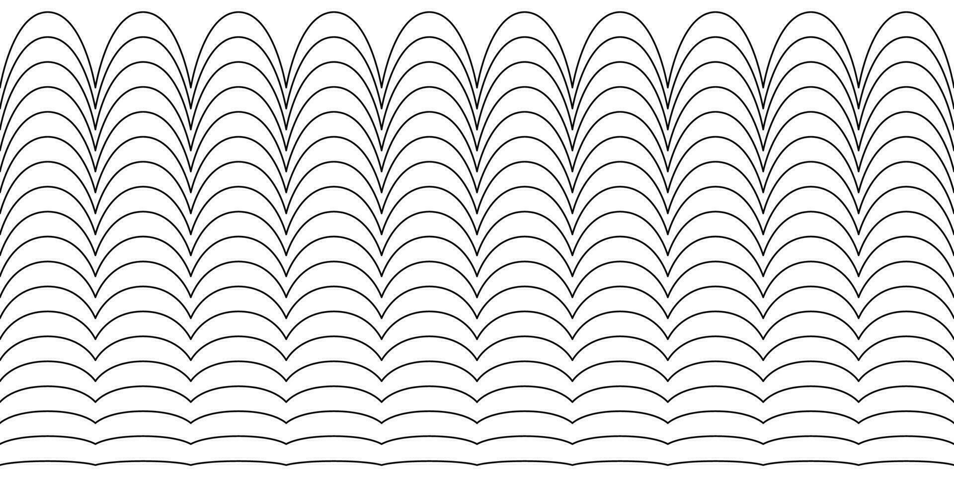 un conjunto de ondulado zigzag horizontal ondulante líneas vector