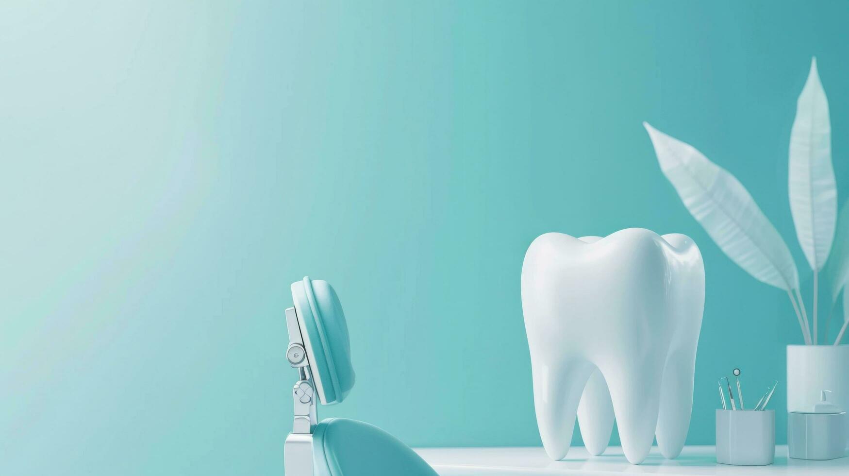 AI generated Dental clinic advertisment background with copy space photo