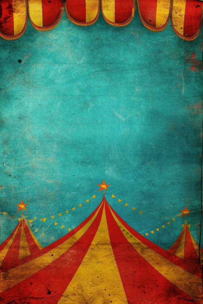 AI generated circus advertisment background with copy space photo