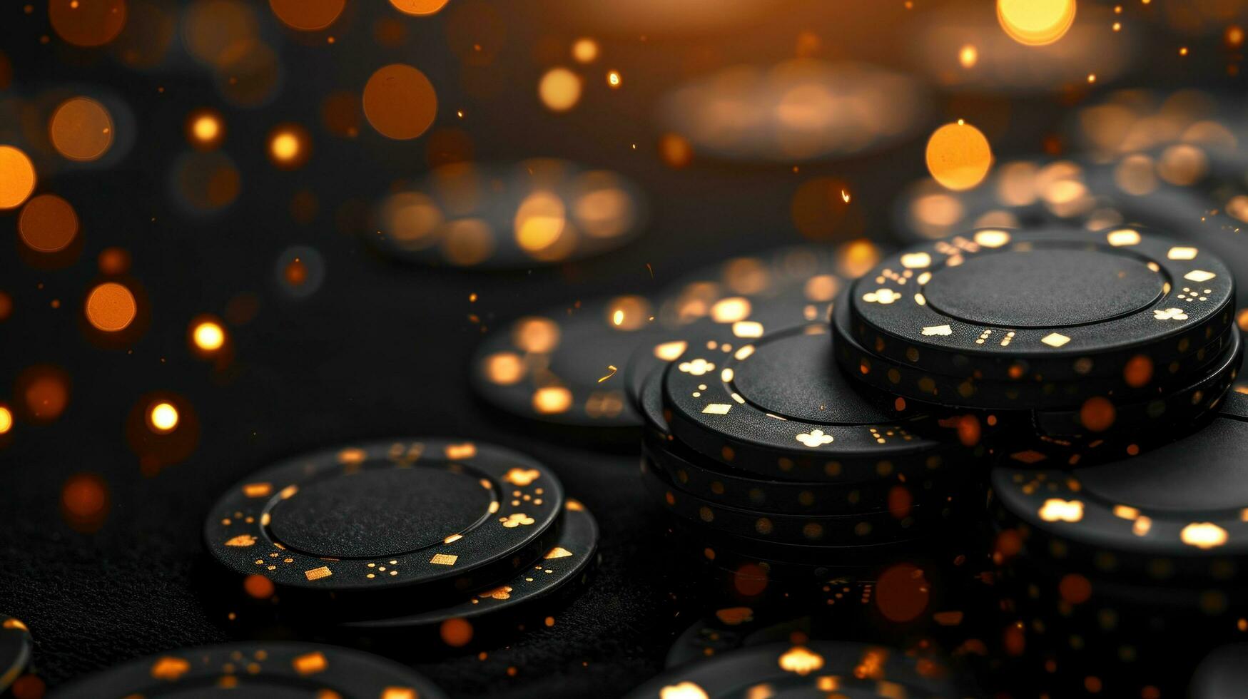 AI generated black casino background with copy space photo