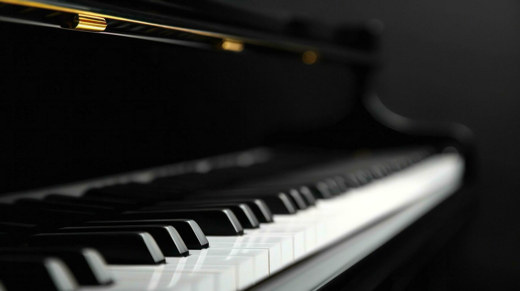 AI generated black piano background with copy space photo