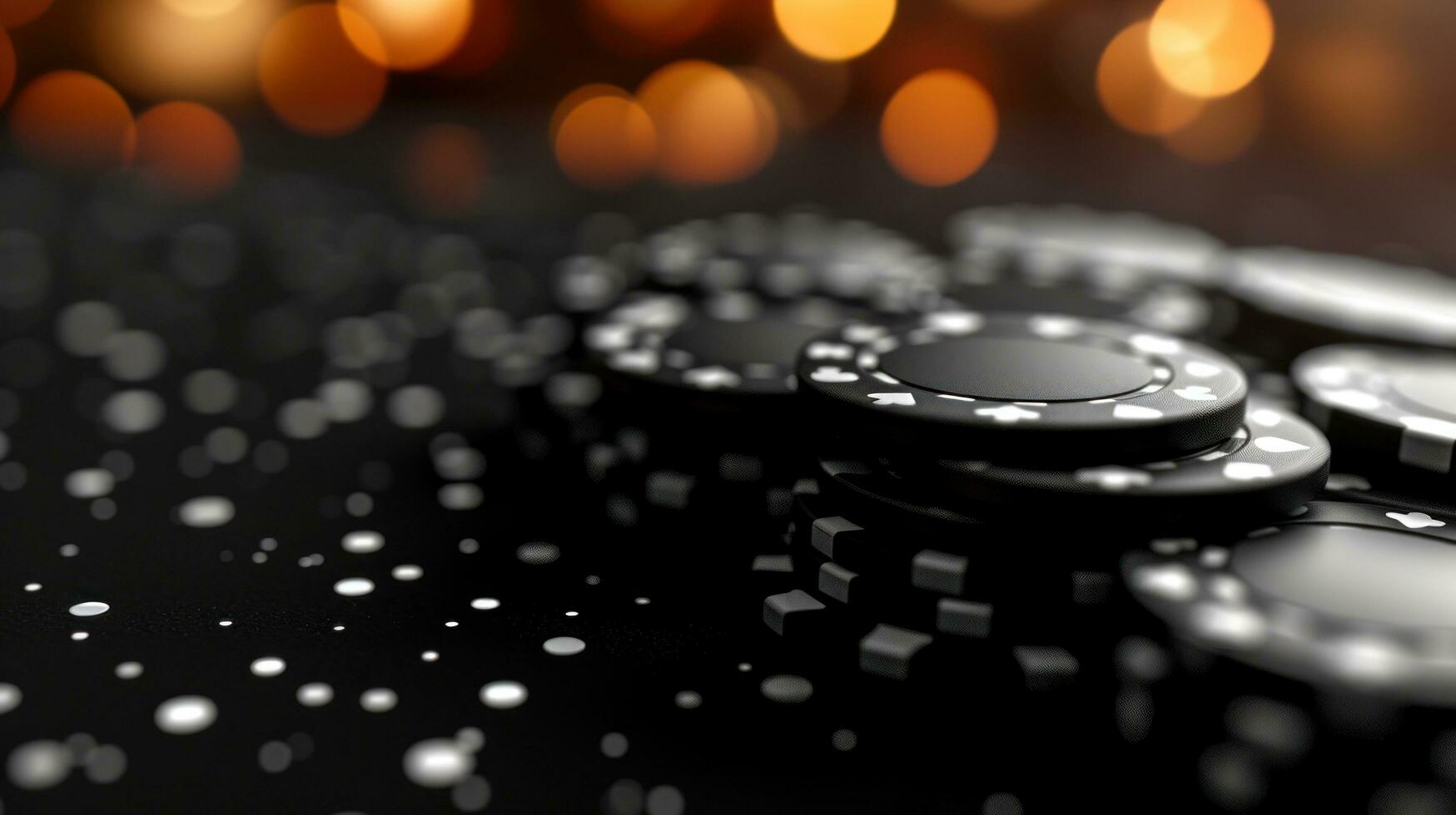 AI generated black casino background with copy space photo