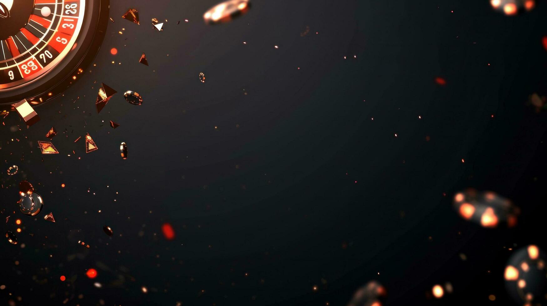 AI generated black casino background with copy space photo