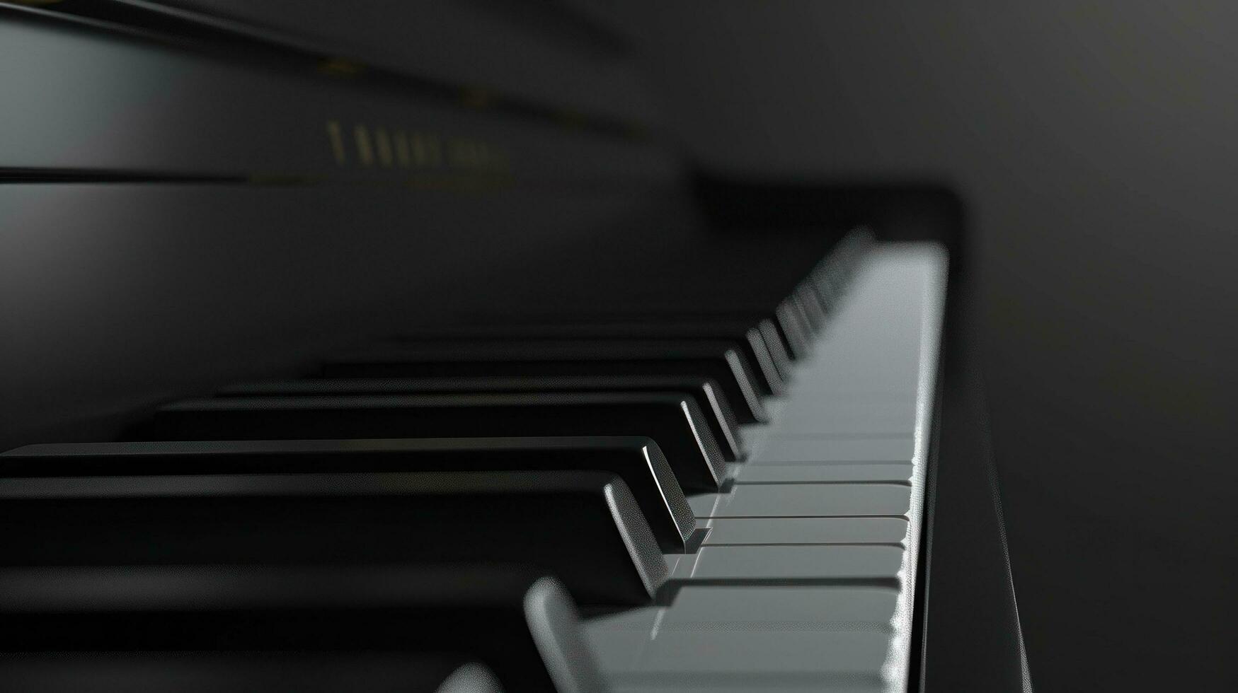 AI generated black piano background with copy space photo