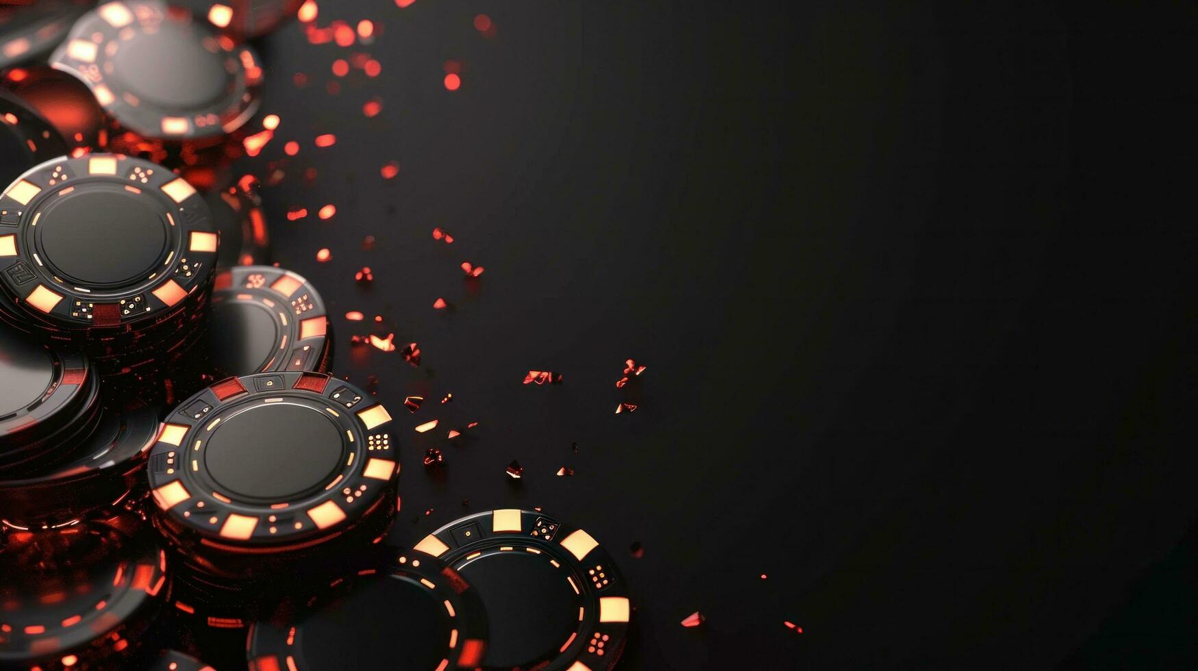 AI generated black casino background with copy space photo