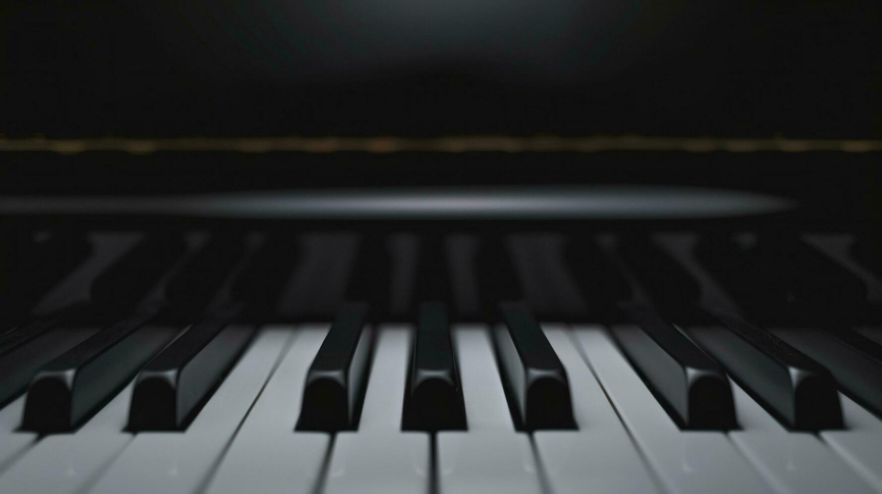 AI generated black piano background with copy space photo