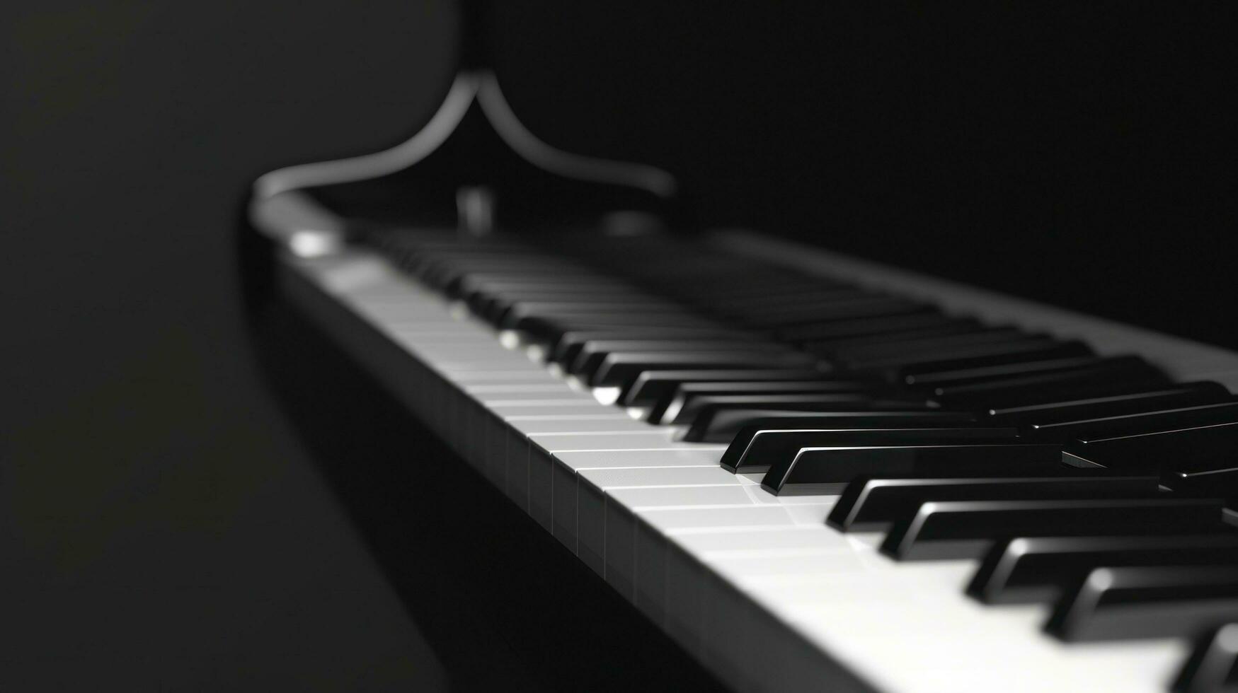 AI generated black piano background with copy space photo