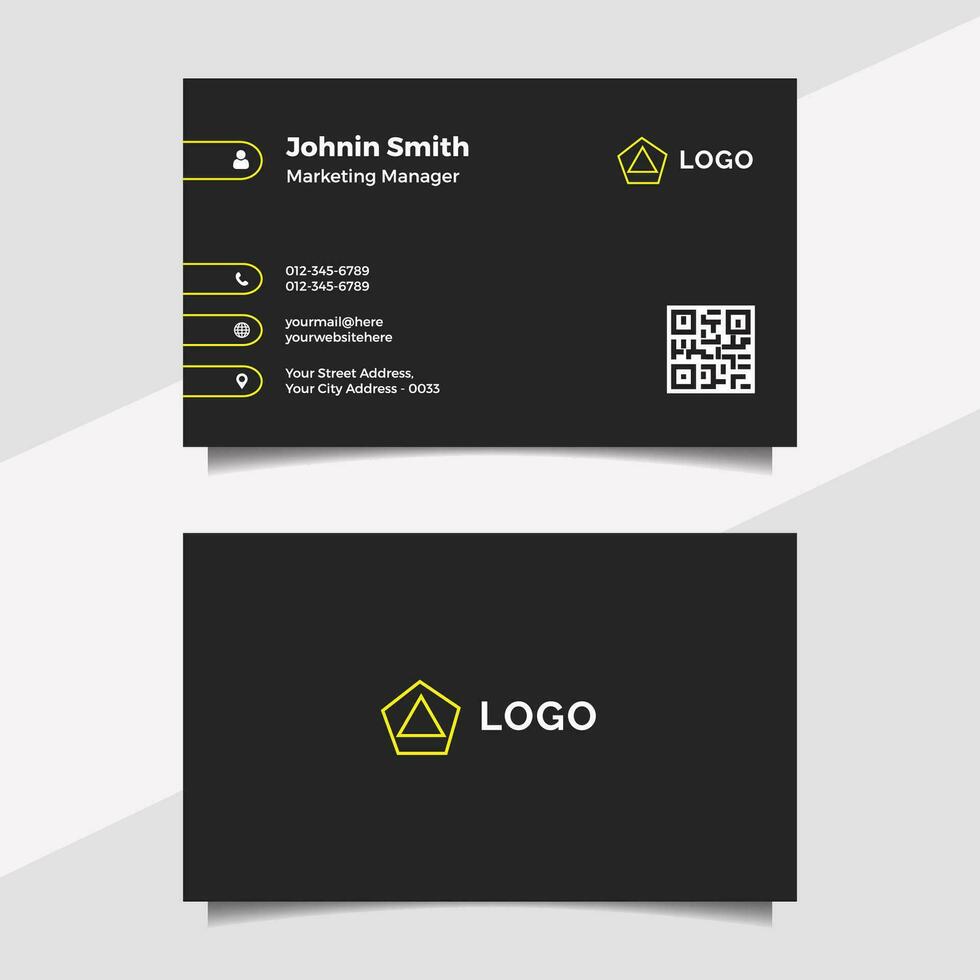 Black corporate business card design vector