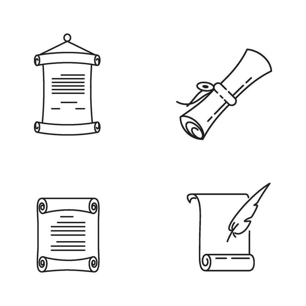 Old paper with line art  icon design vector