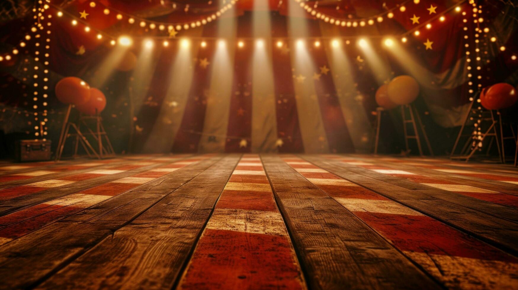AI generated circus advertisment background with copy space photo