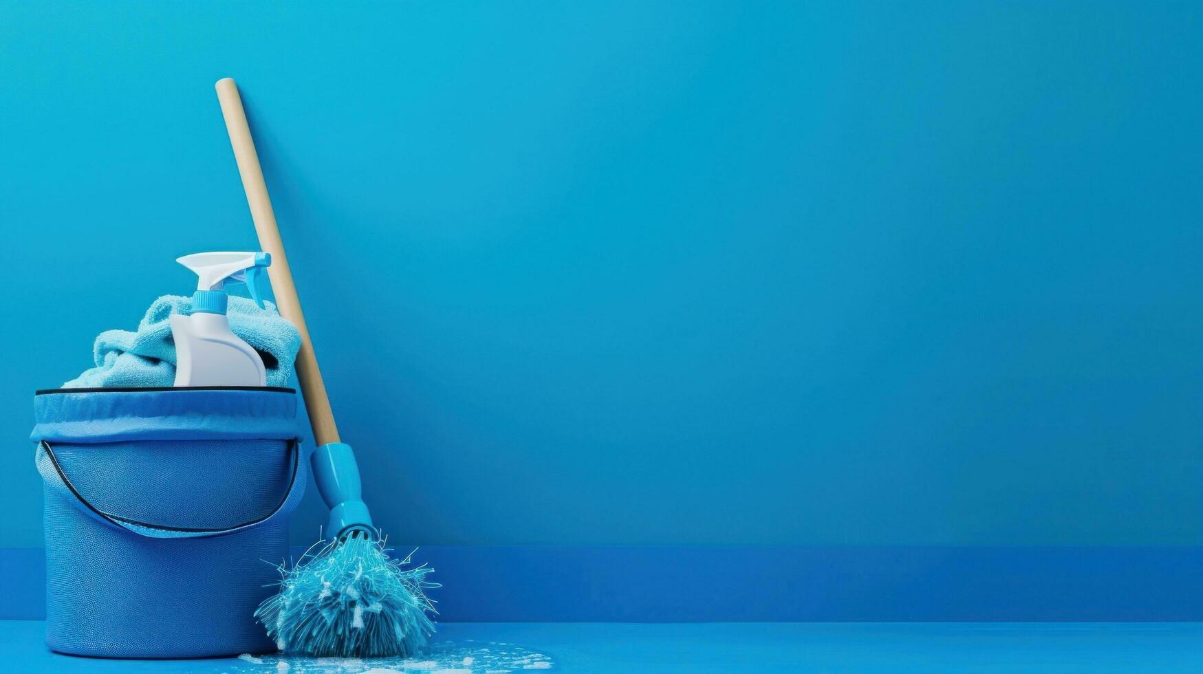 AI generated cleaning company advertisment background with copy space photo