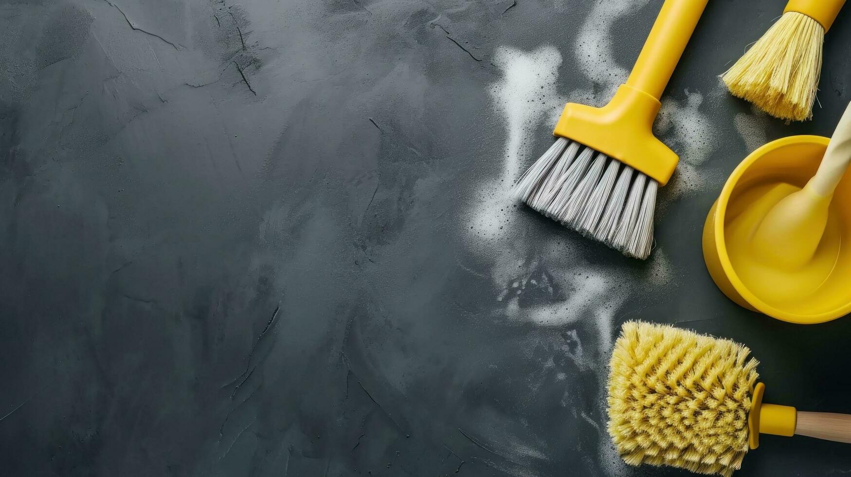 AI generated cleaning company advertisment background with copy space photo