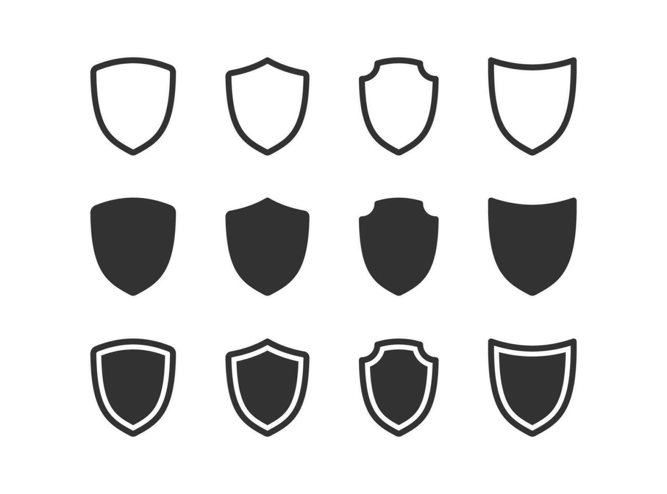Shield safety icon. Protect symbol. Defense signs. Safe lock symbols. Strong defense icons. Black color. Vector sign.