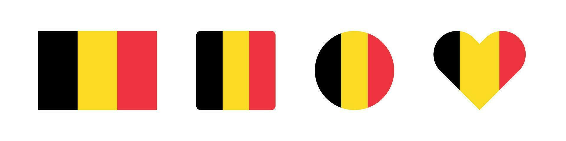 Bélgica icono. Belga bandera señales. nacional Insignia símbolo. Europa país simbolos cultura pegatina iconos vector aislado signo.