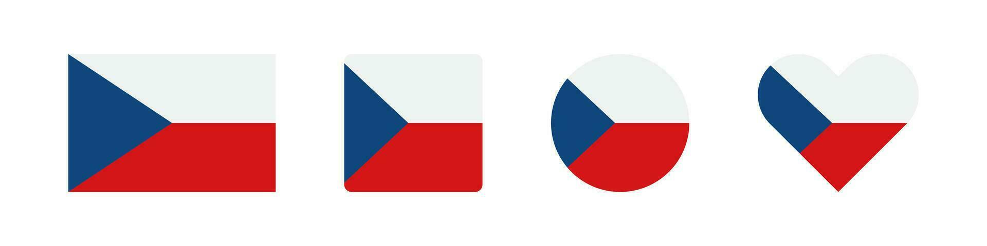 Czech icon. Czech flag signs. National badge symbol. Europe country symbols. Culture sticker icons. Vector isolated sign.