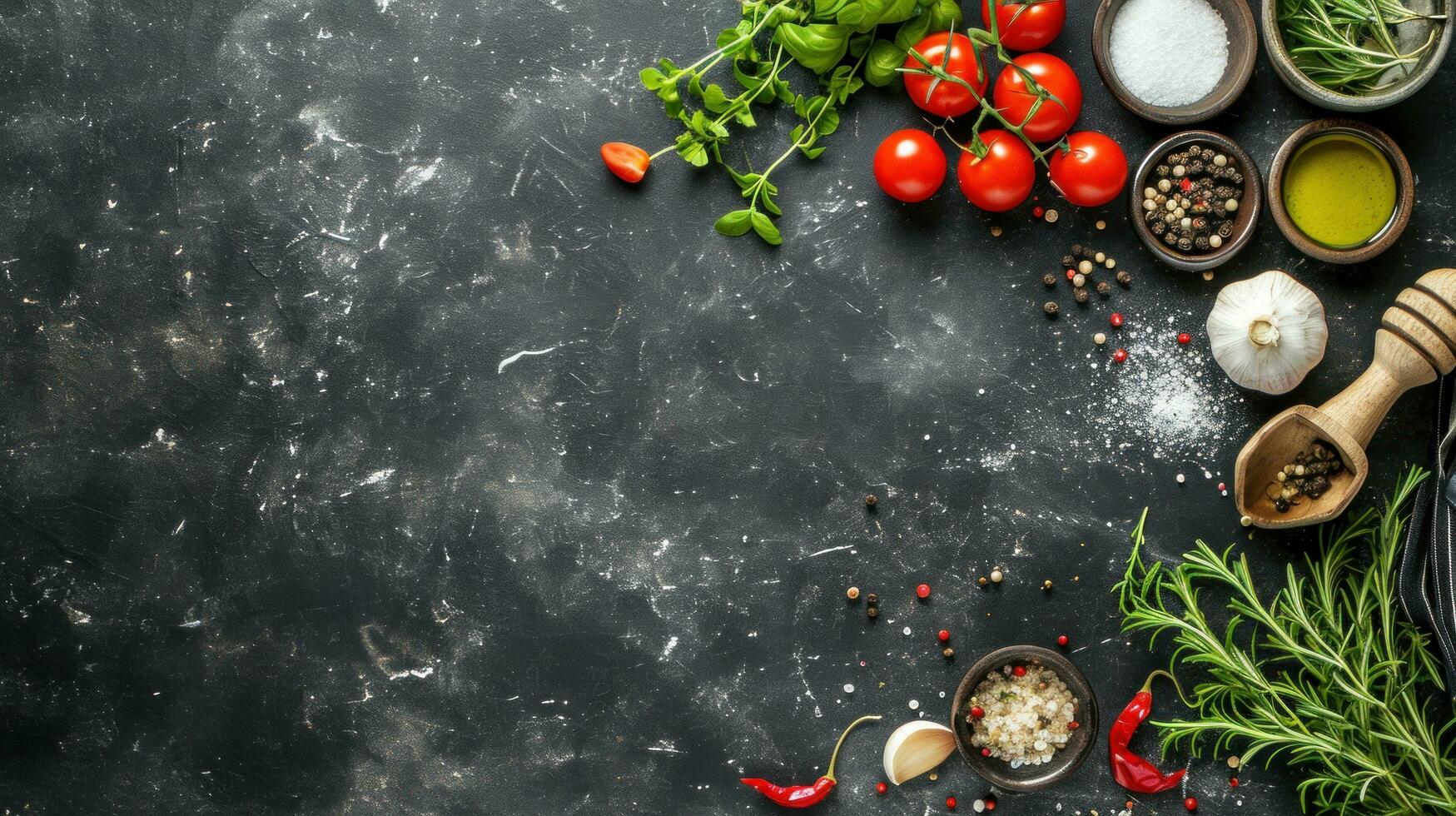 AI generated Cooking class advertisment background with copy space photo