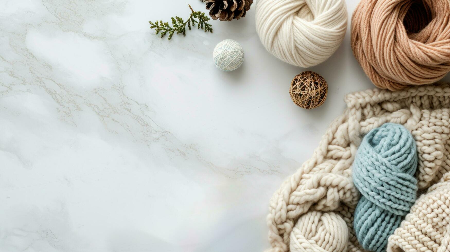 AI generated Craft shop advertisment background with copy space photo