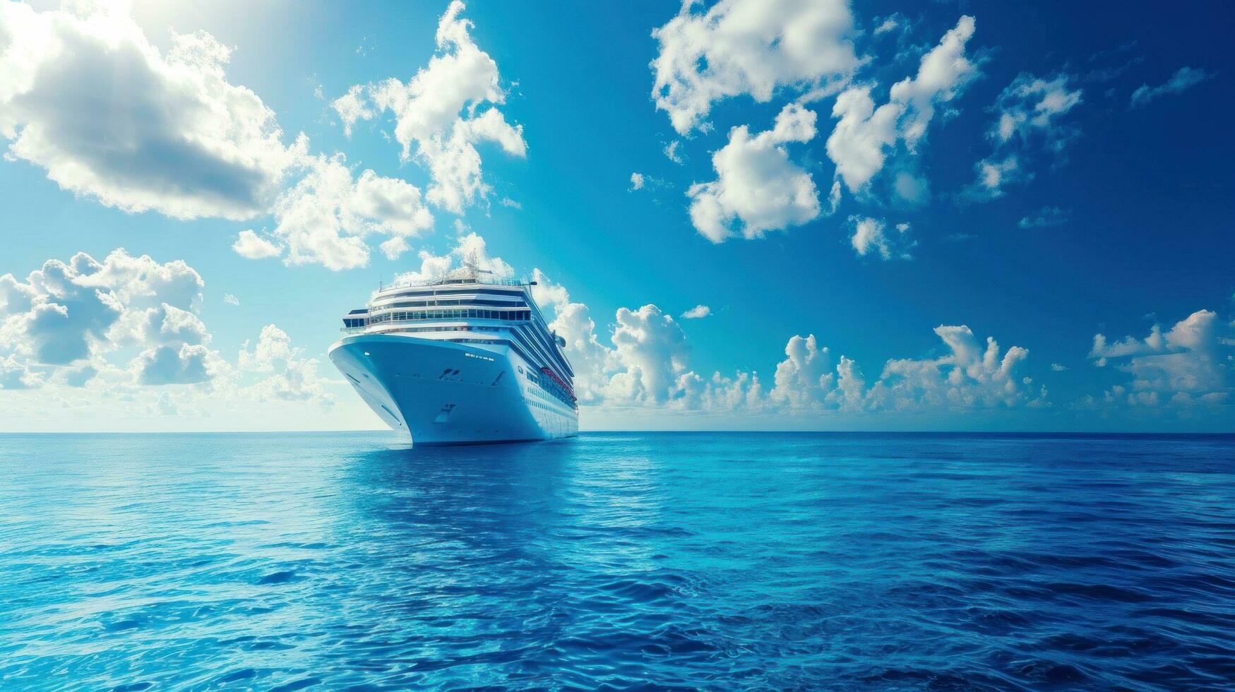 AI generated sea cruise advertisement background with copy space photo