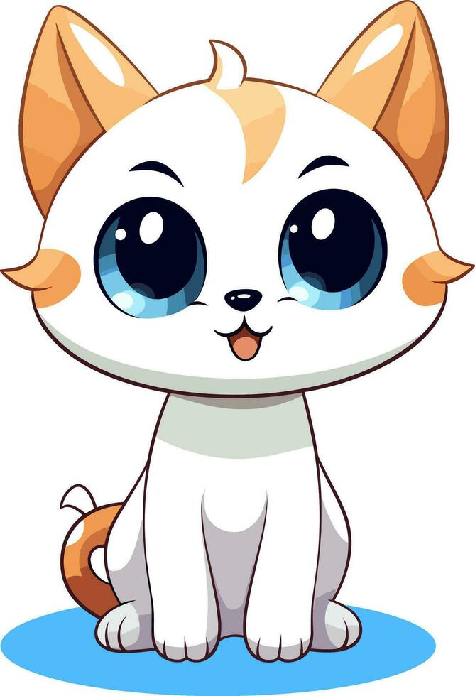 vector cute cat cartoon character on white background