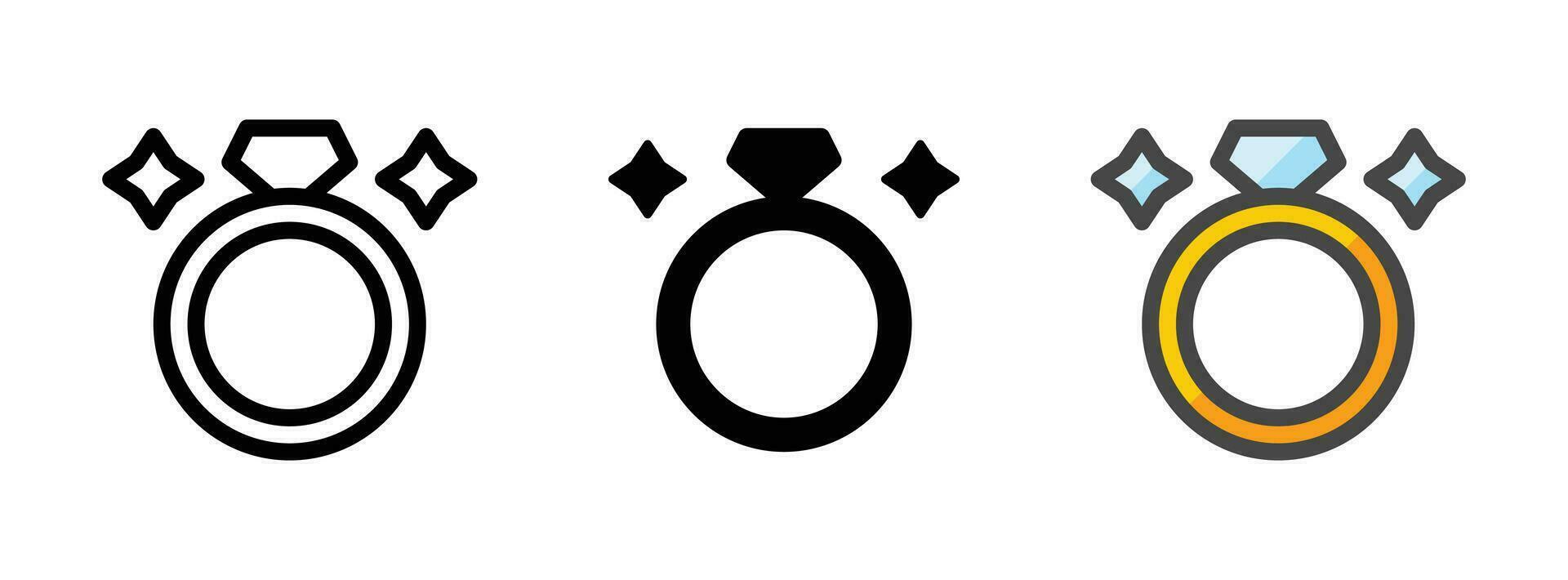 Multipurpose Ring Vector Icon in Outline, Glyph, Filled Outline Style