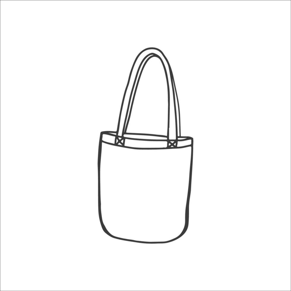 Doodle of own shopping bag. Hand drawn illustration vector