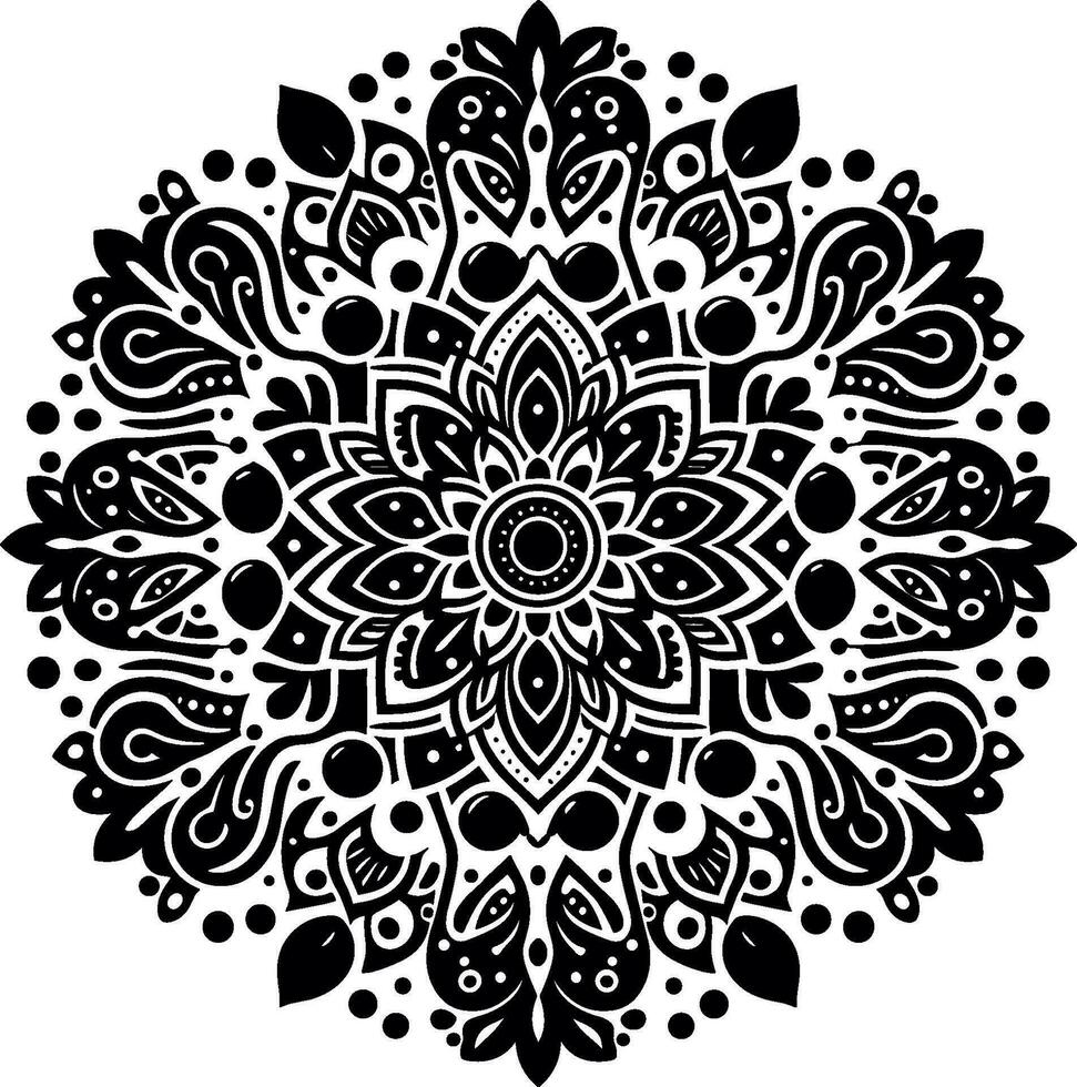 Flower Coloring Page Illustration. vector