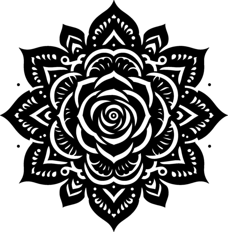 Flower Coloring Page Illustration. vector