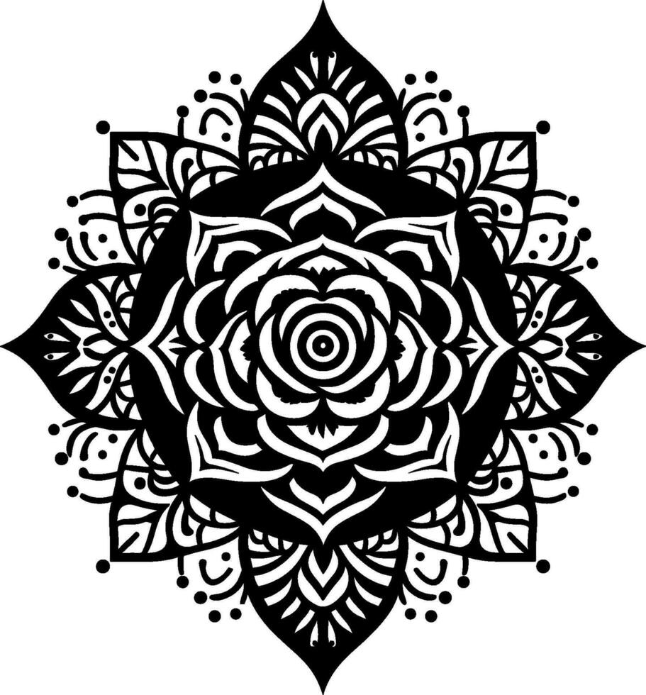 Flower Coloring Page Illustration. vector