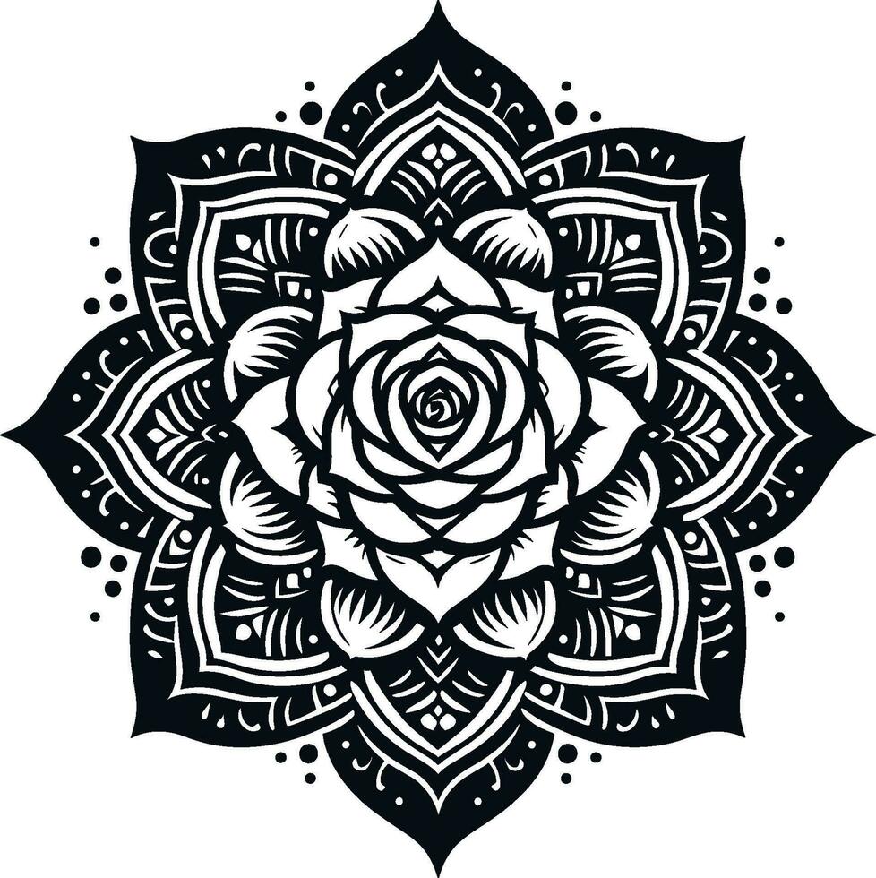 Flower Coloring Page Illustration. vector