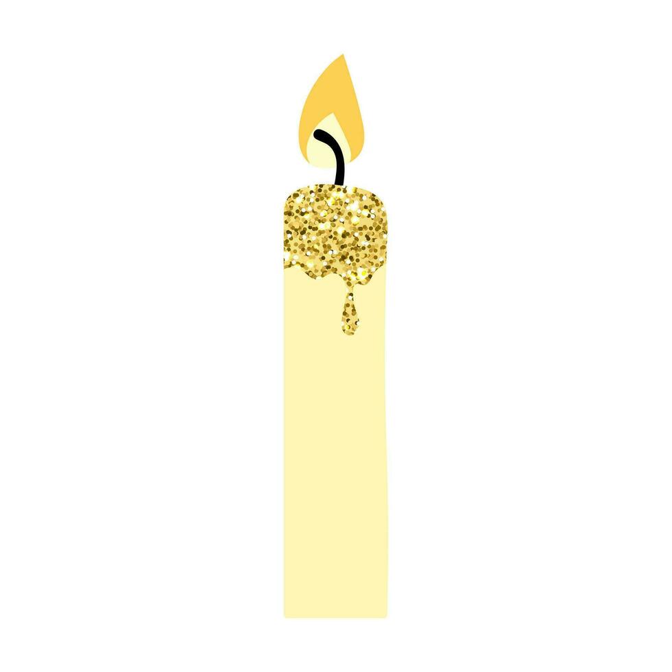 Christmas candle icon. Festive candle vector
