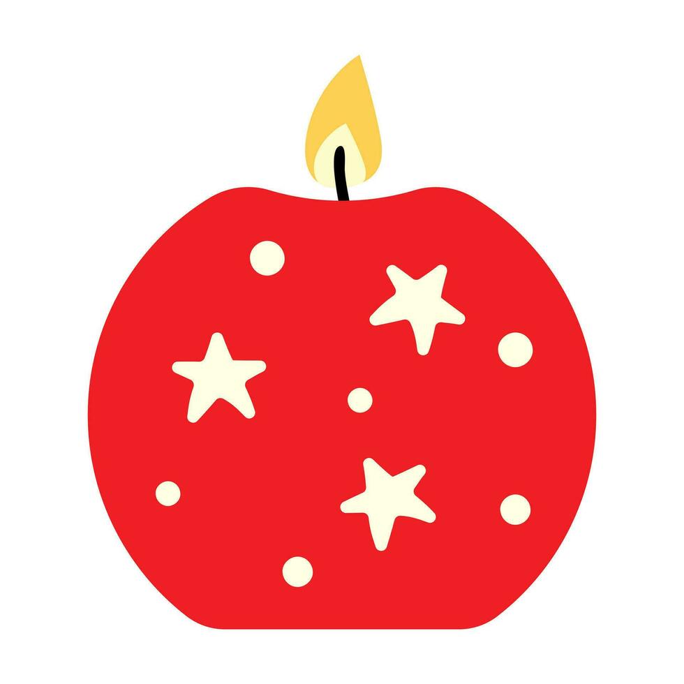 Christmas candle icon. Festive candle vector