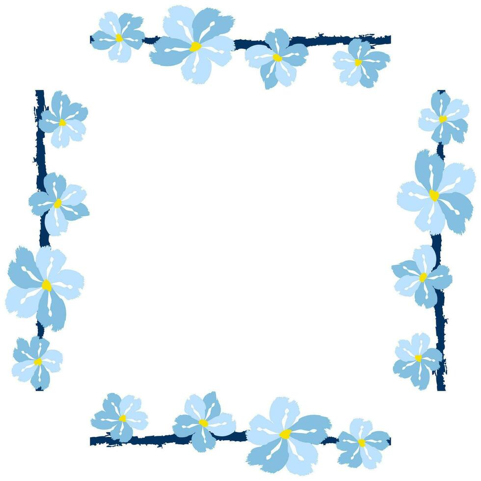 Flower frame border size a4, format a4. Floral pattern. Cute floral background. Background with flower brush strokes vector