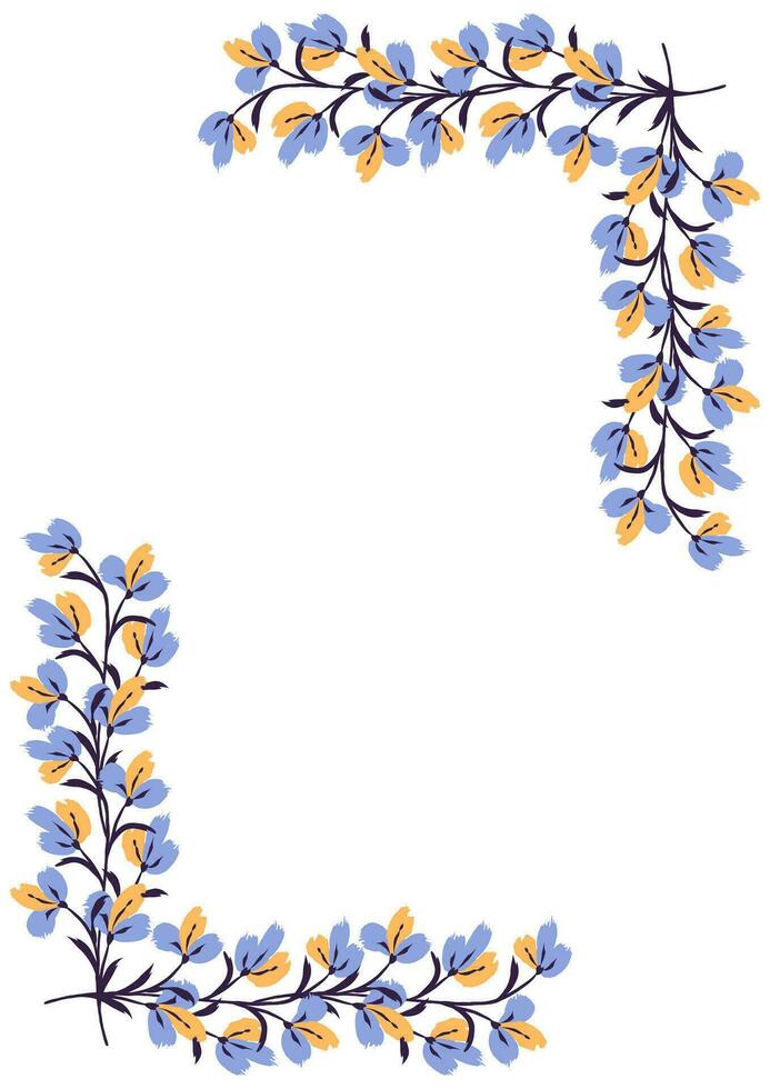 Flower frame border size a4, format a4. Floral pattern. Cute floral background. Background with flower brush strokes vector