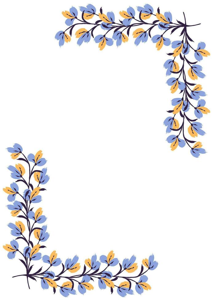 flor marco frontera Talla a4, formato a4. floral modelo. linda floral antecedentes. antecedentes con flor cepillo golpes vector