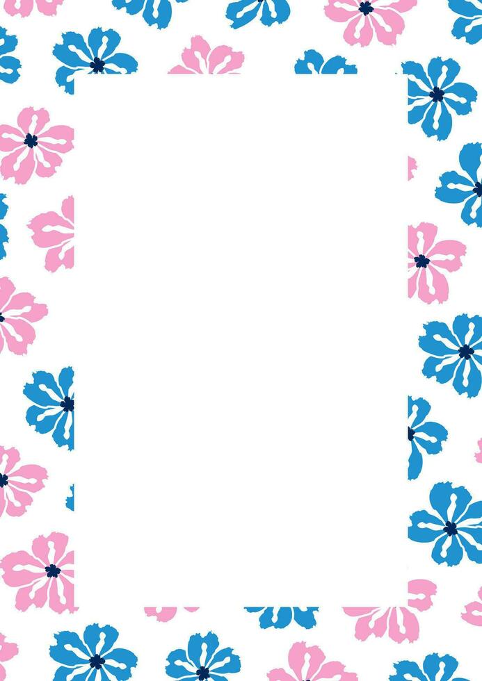 flor marco frontera Talla a4, formato a4. floral modelo. linda floral antecedentes. antecedentes con flor cepillo golpes vector