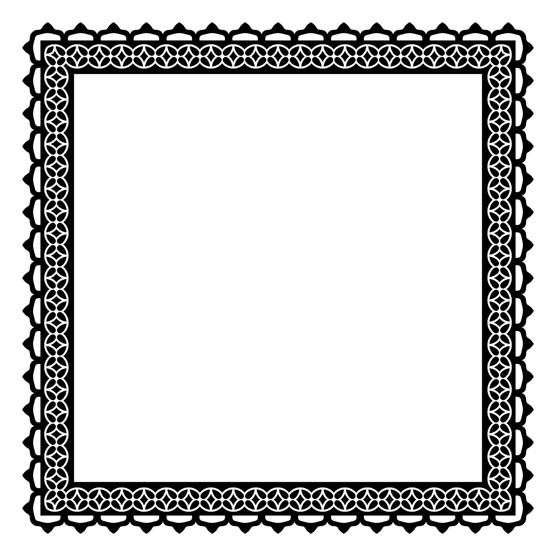 Border frame square pattern. Islamic, indian, greek motifs. Geometric ...