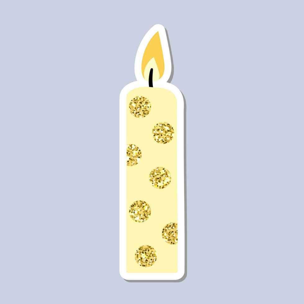 Christmas candle sticker. A festive sticker icon with a candle vector