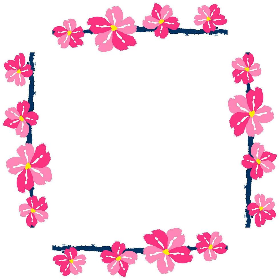 Flower frame border size a4, format a4. Floral pattern. Cute floral background. Background with flower brush strokes vector