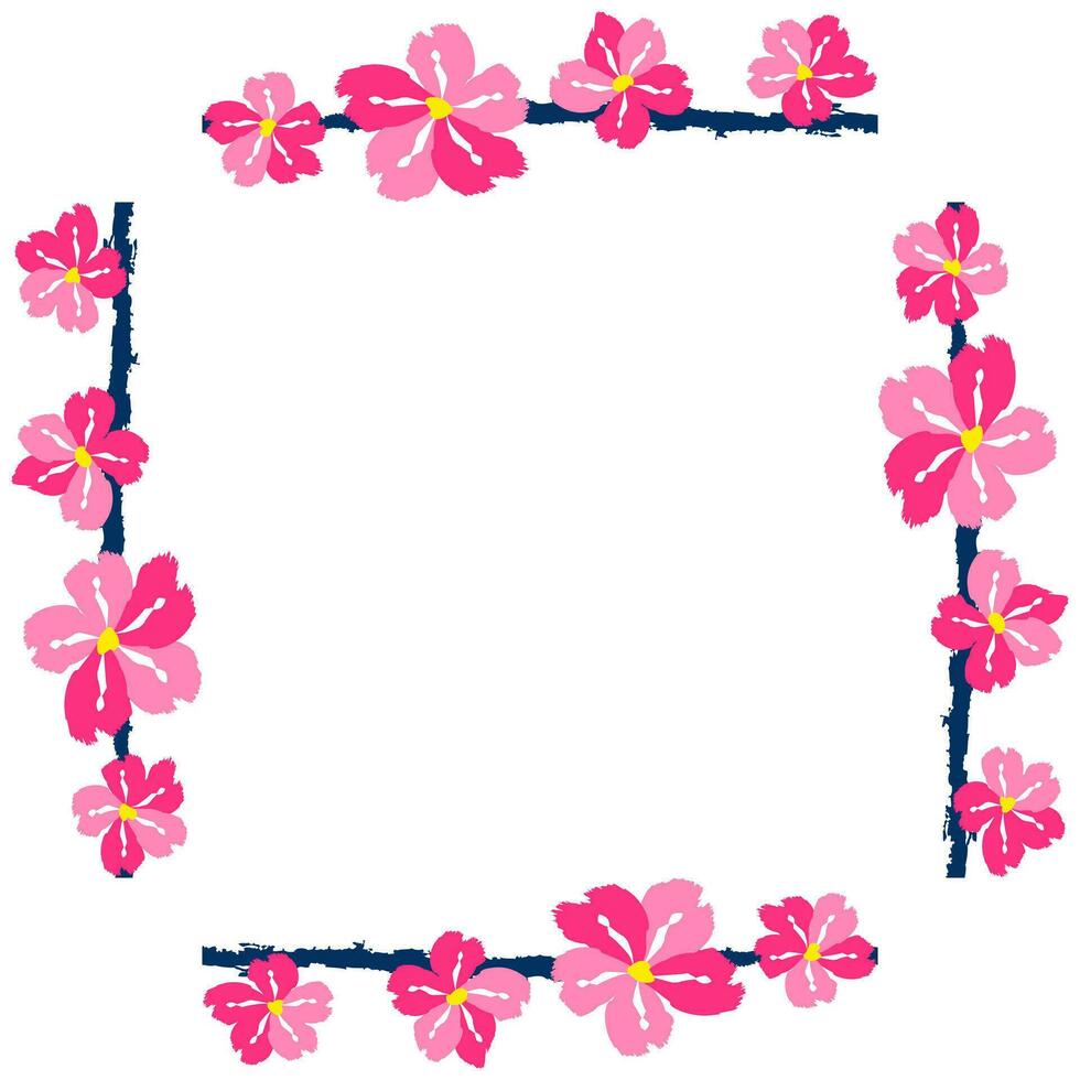 Flower frame border size a4, format a4. Floral pattern. Cute floral background. Background with flower brush strokes vector