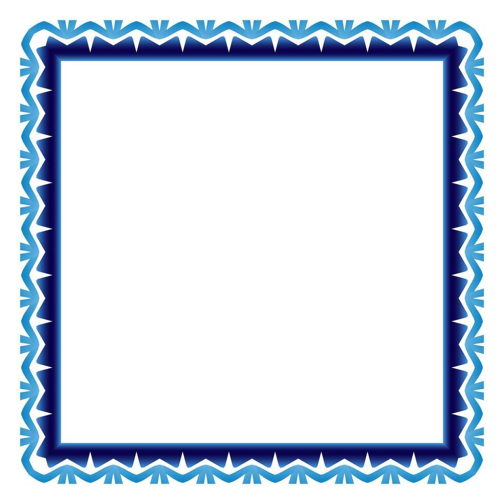 Border frame ceramic tile pattern. Islamic, indian, arabic motifs. Damask border square pattern. Porcelain ethnic bohemian background vector