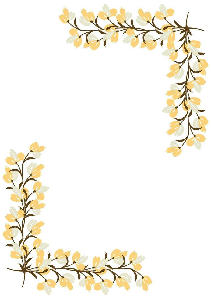 Flower frame border size a4, format a4. Floral pattern. Cute floral background. Background with flower brush strokes vector