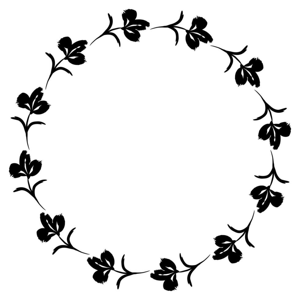 Flower wreath. Round flower wreath, pattern graphic design. Background with a bouquet of flowers in a circle vector