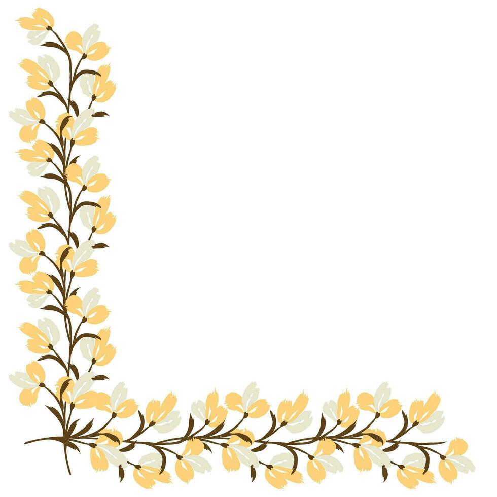 Flower frame border size a4, format a4. Floral pattern. Cute floral background. Background with flower brush strokes vector