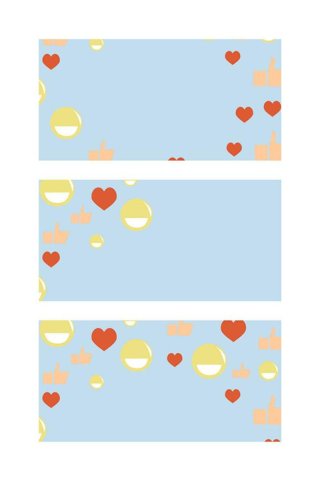 Card banner poster mock up social media, Template social media style with smile and like. Layout brochure with happiness icon with place for text. Vector illustration