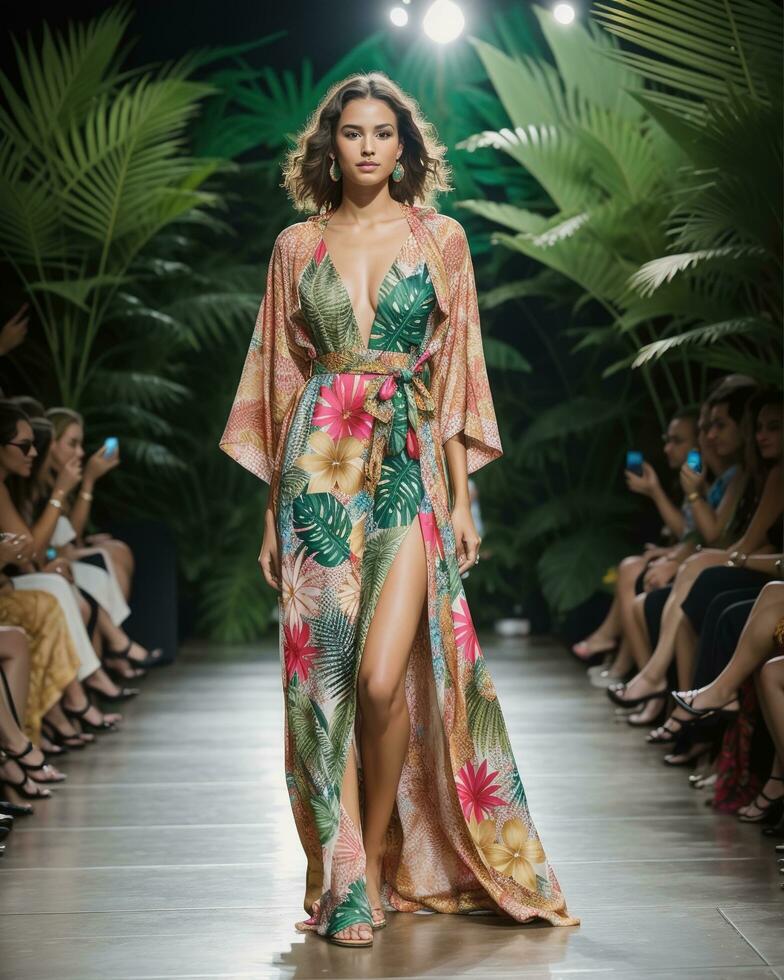 AI generated A model walks the runway. ai generative photo