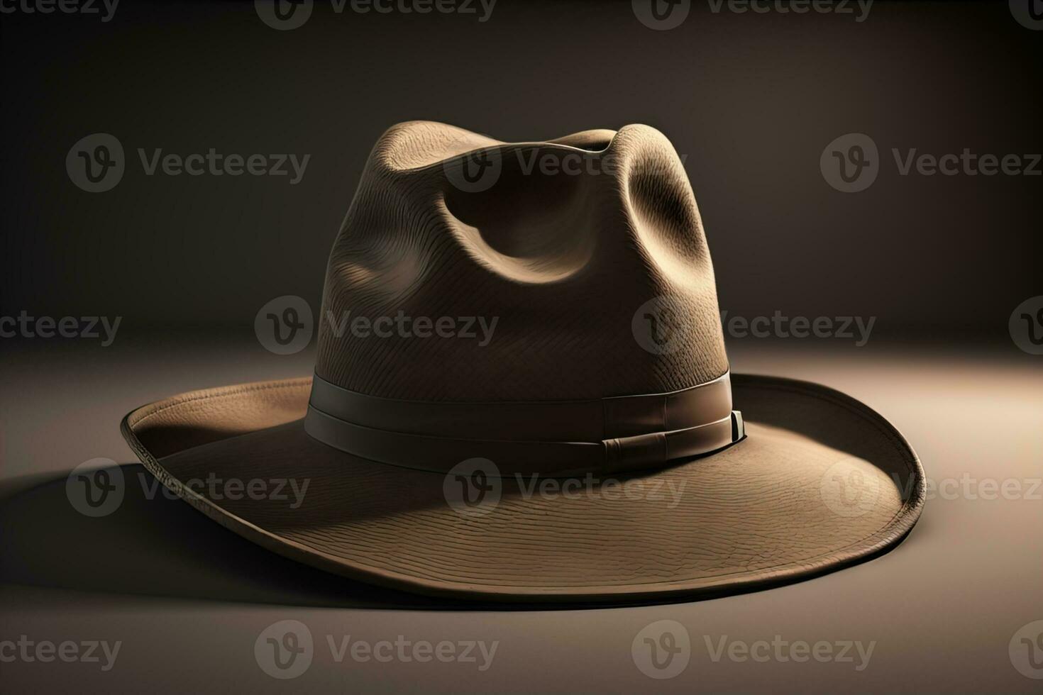 AI generated Cowboy hat on a wooden table. ai generative photo