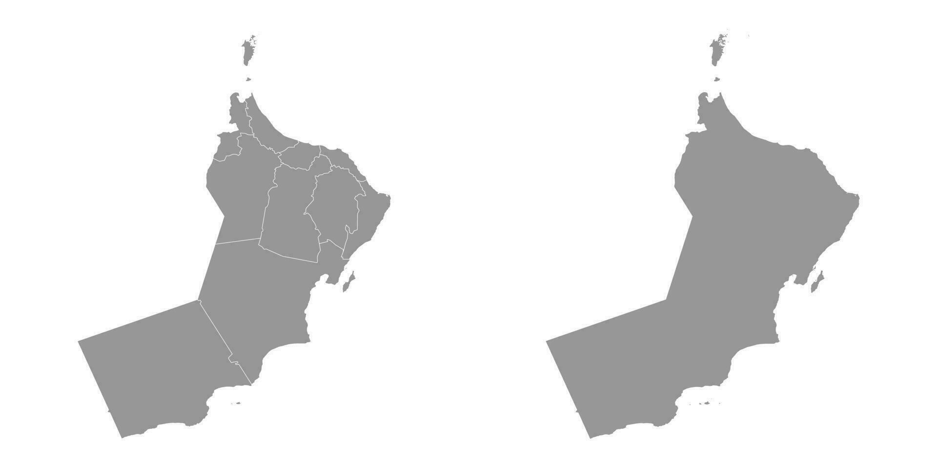 Oman map with administrative divisions. Vector illustration.