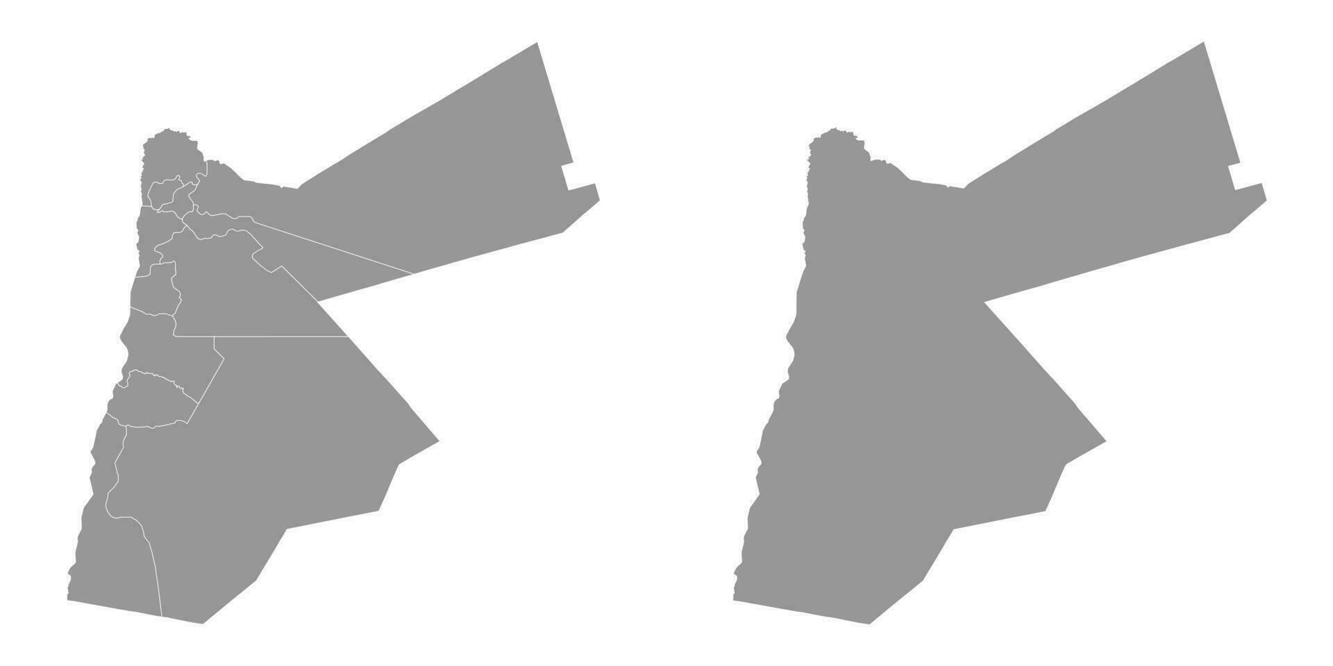 Jordan map with administrative divisions. vector